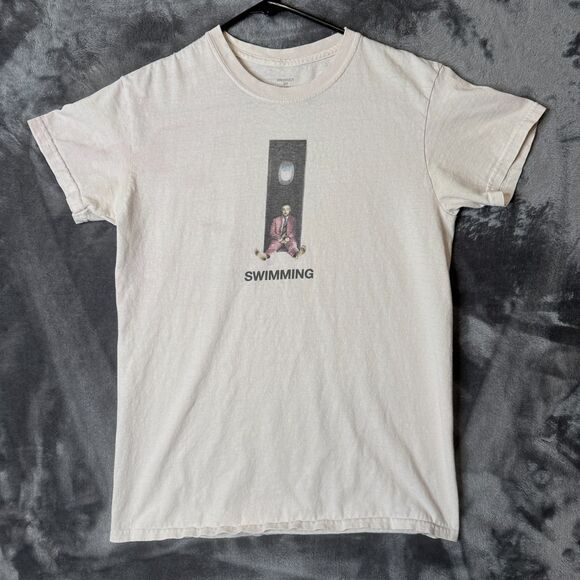 Mac Mille Swimming Album Promo White Short Sleeve T-Shirt Size Small - Picture 1 of 7